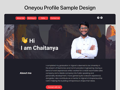 Oneyou.in Concept Profile Design