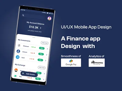 UI/UX Design of A Finance App app design branding design finance app google app design illustration indmoney app design logo mobile app ui ux vector website website design yamparala rahul yamparalamedia