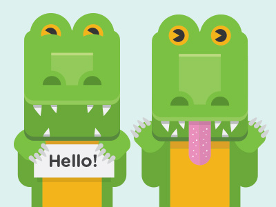 Gators aligator cartoon gator illustration minimal