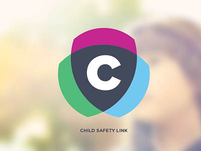 Brand Mark - Concept - Children's Safety blue brand children green icon logo pink safety shield