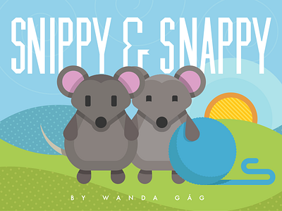 Snippy and Snappy Digital Cover book cover flat illustration mice nature yarn