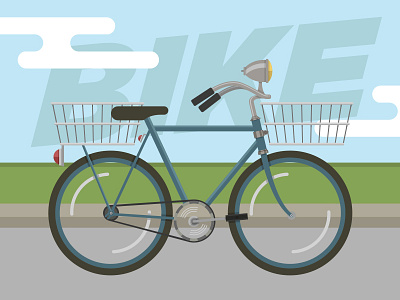 Bike! bicycle bike flat illustration minimal ride