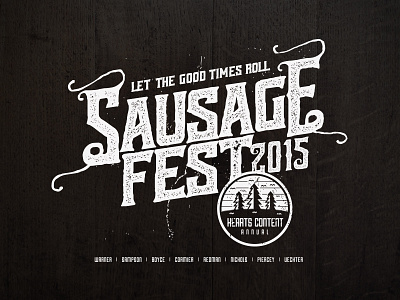 Sausage Fest Logotype guys weekend logo sausage fest typography woods