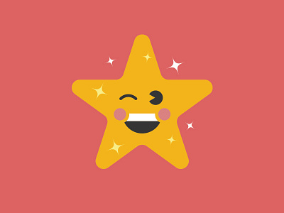 Wink Star cheeks illustration shimmer smile star wink yellow