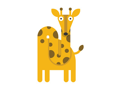 Crazy Giraffe giraffe illustration long neck yellow zoo animals