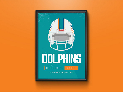 NFL Miami Dolphins Helmet Poster dolphins frame helmet miami nfl poster