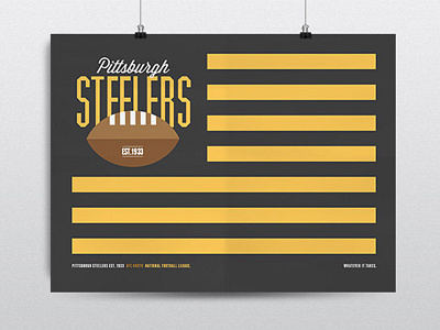 Pittsburgh Steelers Flag Style Print flag flat football nfl pittsburg poster design steelers