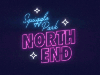 Squiggle Park - North End, Halifax - Neon Sign flashing halifax lights neon sign north end old school squiggle park vintage