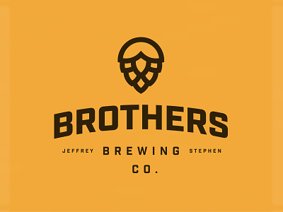 Brothers Brewing Co. beer brewing brothers homebrew hops logo minimal yellow