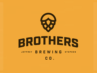 Brothers Brewing Co. beer brewing brothers homebrew hops logo minimal yellow