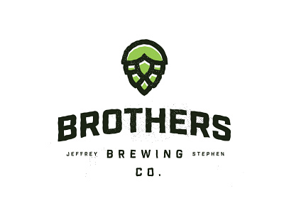 Brothers Brewing Co. beer brewing brothers homebrew hops logo minimal yellow