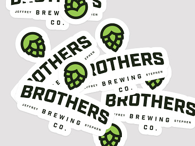Brothers Brewing Co. beer brewing brothers homebrew hops logo minimal stickers yellow