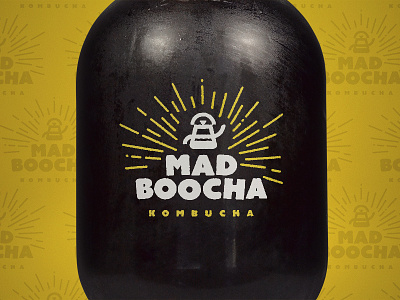 Mad Boocha Kombucha branding brewing grunge identity illustration logo organic tea