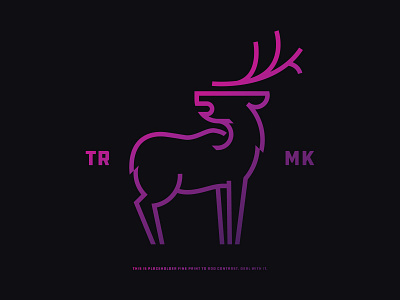 Deer animal antlers deer icon line drawing logotype minimal nature neon pink purple woods