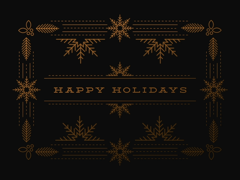 Happy Holidays after effects animation card christmas gold holidays holly motion rich snow snowflakes