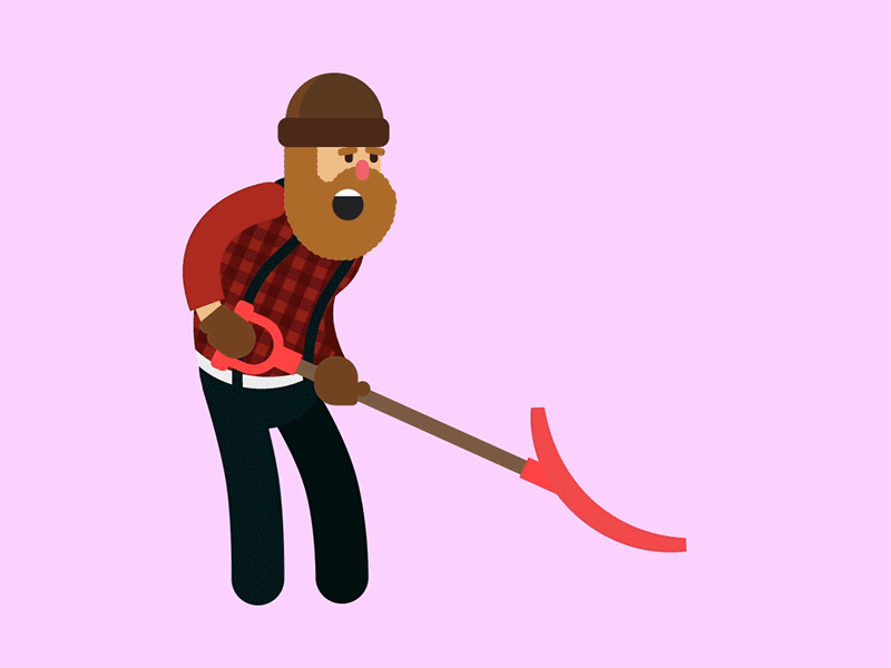 Shovel Time animation beard loop lumberjack plaid shovel snow winter work