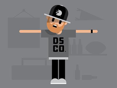 discoarcade avatar avatar black character discoarcade flat grey hat illustration minimal simple white