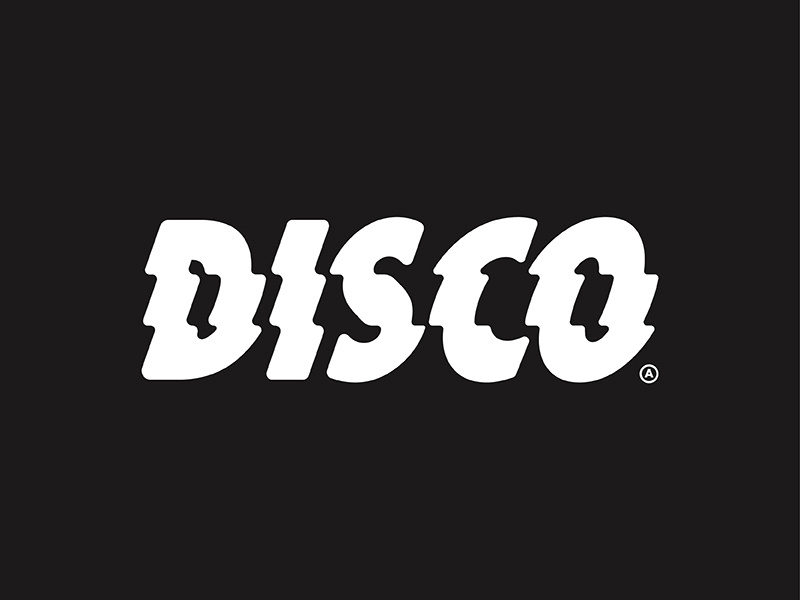 DISCO flat art direction branding brand black and white bend wave custom typography type disco discoarcade