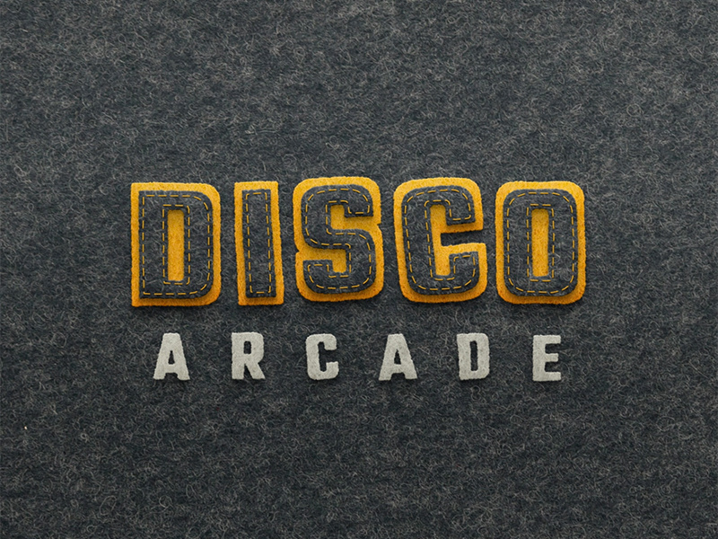 Discoarcade - Felt Animation craft papercut handmade warm wool texture grey yellow type disco felt