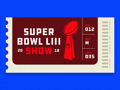 Super Bowl LIII Show 53 blue football lombardi nfl red sbliii superbowl ticket trophy vector