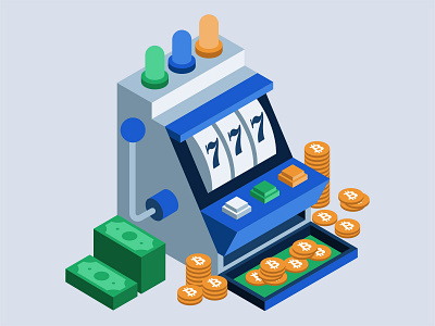 Bitcoin Slot Machine bitcoin cash casino crypto crypto currency cryptocurrency gambling isometric money slots