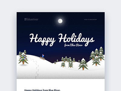 Holiday Email blueriver email header holidays illustration mura snow winter