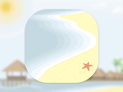 iOS icon beach flat holiday icon illustration ios island relax sea star travel weather