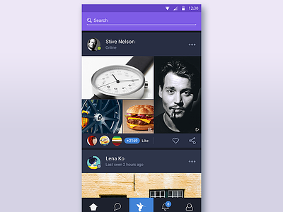 Feed screen android app flat ios list materialdesign post ui ux