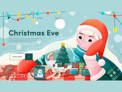 Girl and Christmas eve illustration branding design illustration