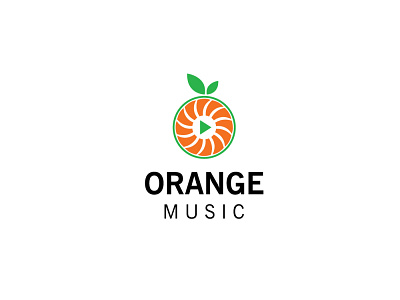 orange music minimalist logo design