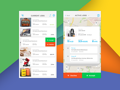 Delivery Driver App delivery app driver app google material job preview jobs list material mobile app