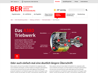 BER Berlin Airport Website webdesign