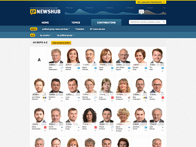 EP Newshub contributors view webapp website