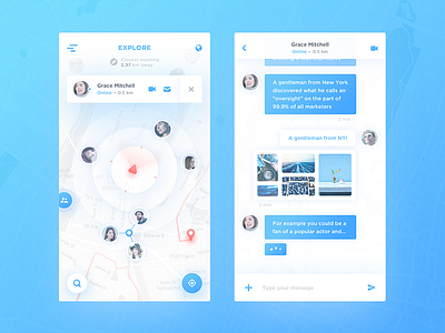 Map Chat App app chat ios map message messenger social social app tracker ui ux