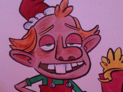 Elf 7 cartoons christmas elves watercolor