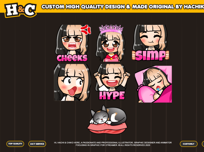 Custom Emotes For Twitch Youtube Discord And Facebook By Hachi Chiko On Dribbble 9597