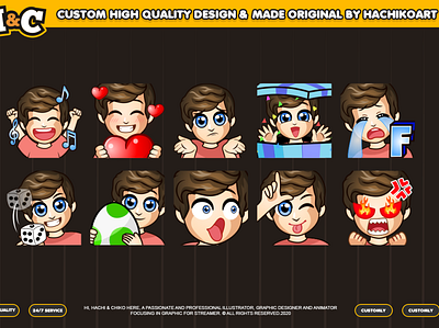 Custom emotes for twitch, youtube, discord and facebook custom emote twitch discord emote facebook emote loyalty badges sub badges sub emotes twitch sub emote twitchemote unique emote youtube emote