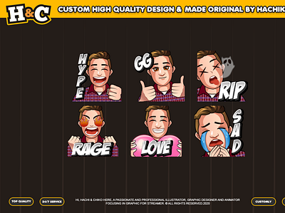 Custom emotes for twitch, youtube, discord and facebook custom emote twitch discord emote facebook emote loyalty badges sub badges sub emotes twitch sub emote twitchemote unique emote youtube emote