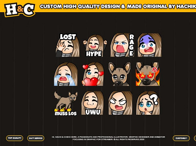 Custom emotes for twitch, youtube, discord and facebook animal emotes chibi emotes custom emotes twitch cute girls emotes discord emotes dog emotes facebook emotes girls emoji sub emotes twitch sub emotes youtube emotes