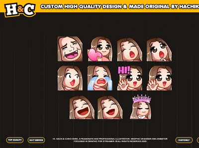 Custom emotes for twitch, youtube, discord and facebook chibi twitch emotes custom emotes custom emotes twitch cuteemotes cutegirlemotes discord emotes facebook emotes girlsemoji twitch emotes youtube emotes