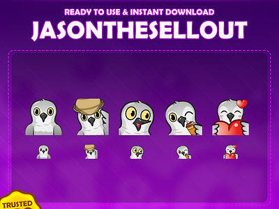 Custom emotes for twitch, youtube, discord and facebook animals emotes bird emotes cream hat emotes drinking water emotes grey pigeon emotes pigeon emotes pog emotes smile emotes twitch emotes wear a hat emotes