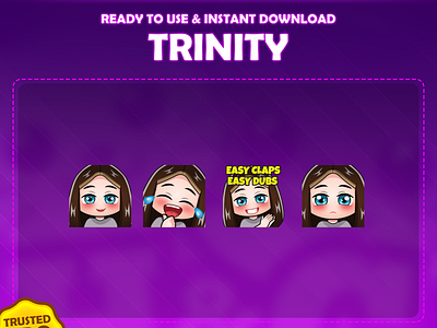 Custom emotes for twitch, youtube, discord and facebook brown hair emotes chibi emotes clapping emotes custom twitch emotes cutes emotes girly emotes laughing emotes sad emote smile emotes twitch emotes