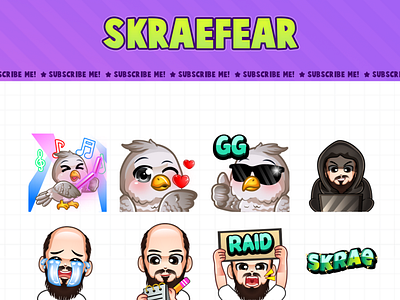 Custom Emotes for twitch, youtube, discord and facebook design discord emotes facebook emotes illustration logo loyalty badges sub badges sub emotes twitch emotes youtube emotes