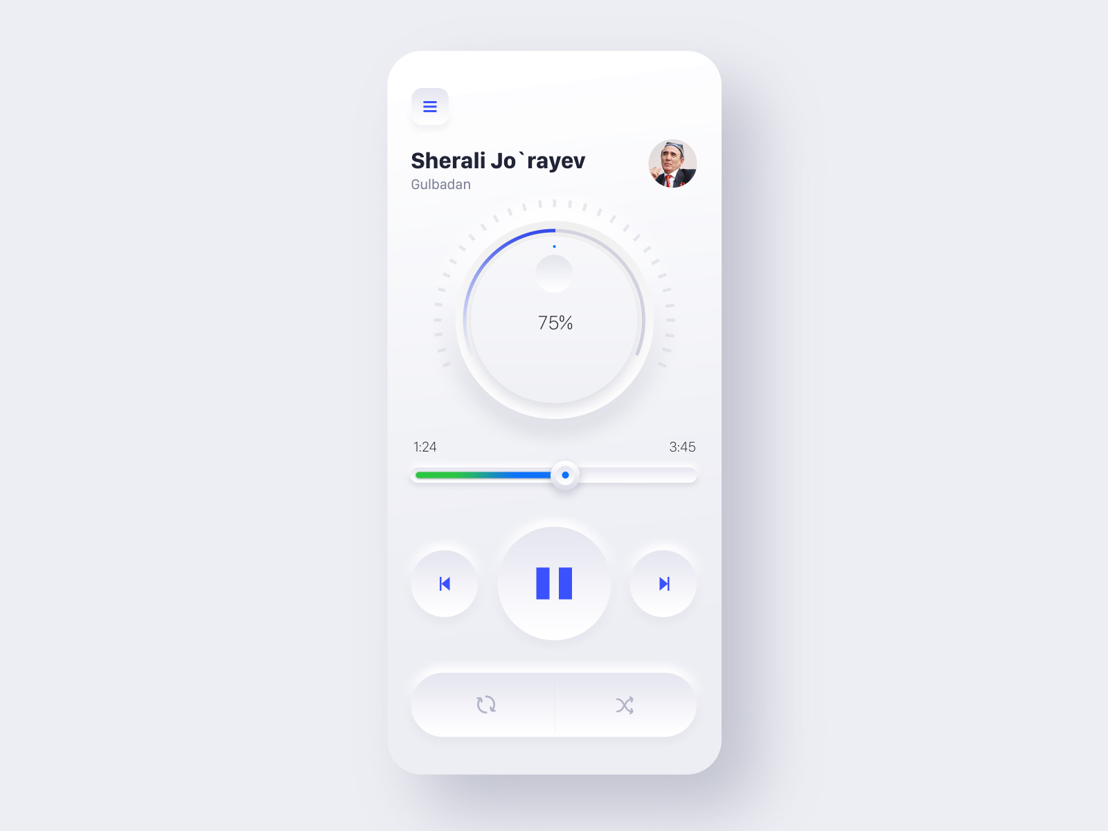 Skeuomorphic Music Player Light version by OSCAR HOSAM on Dribbble