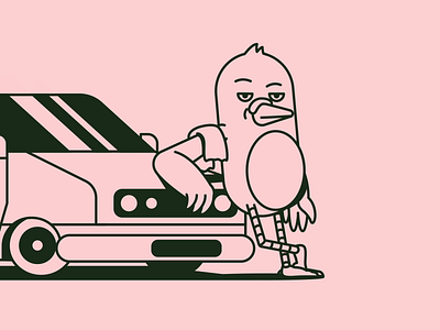 🐦🔊 animation car gif loop pigeon