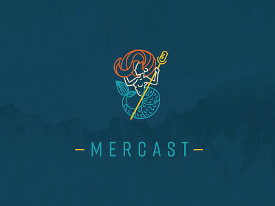 Mercast biscornue challenge defi5jours5logos illustration logo logotype mermaid podcast vector