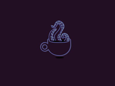 Kraken Coffee biscornue branding challenge coffee coffee cup defi defi5jours5logos illustration kraken logo logotype monster vector