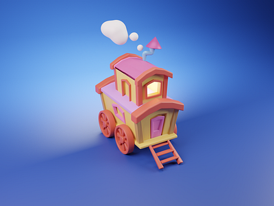 Lowpoly wagon