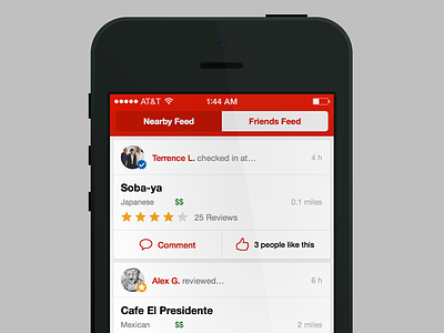 Restaurant Review App - Latest Feed app clean concept feed food mobile rating restaurants reviews ui
