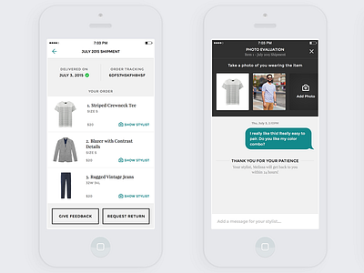 Personal Stylist App app ecommerce fashion mobile photo stylist ui ux
